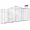 Kosze gabionowe, 15 szt, 300x30x120/140cm, galwanizowane żelazo