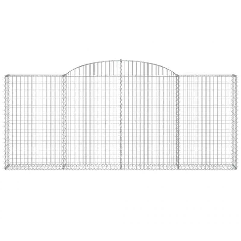 Kosze gabionowe, 15 szt, 300x30x120/140cm, galwanizowane żelazo