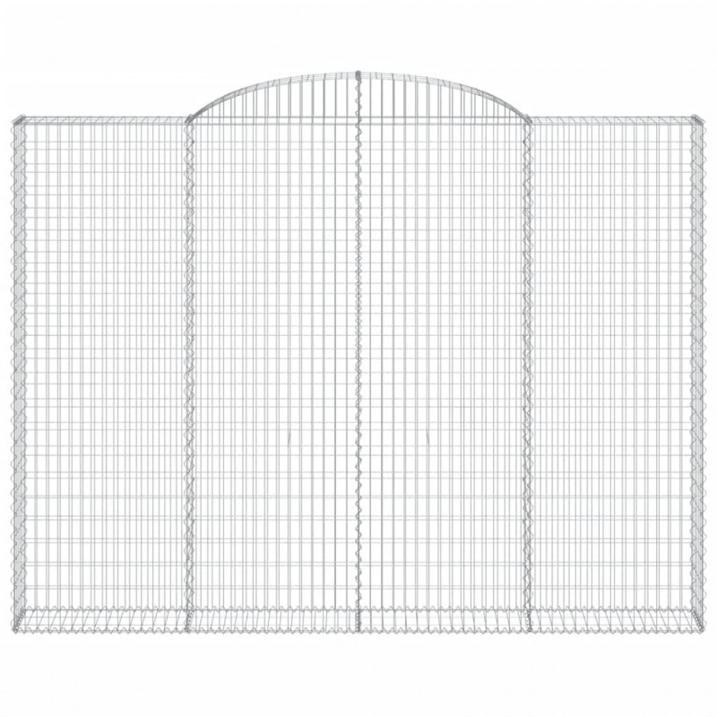 Kosze gabionowe, 2 szt, 300x30x220/240 cm, galwanizowane żelazo