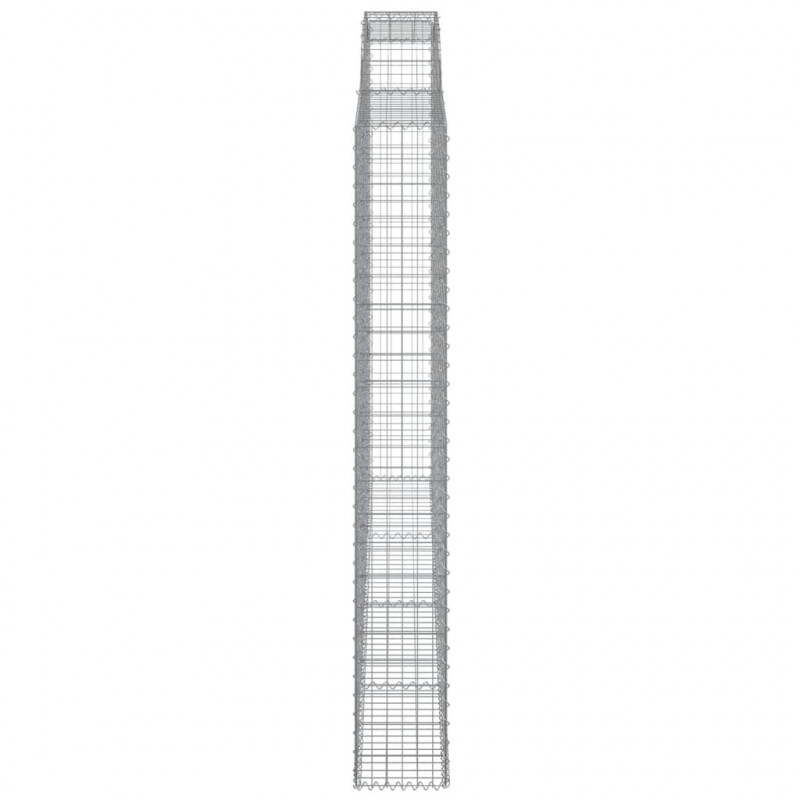 Kosze gabionowe, 2 szt, 300x30x220/240 cm, galwanizowane żelazo