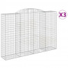 Kosze gabionowe, 3 szt, 300x50x200/220 cm, galwanizowane żelazo