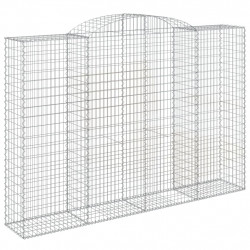 Kosze gabionowe, 3 szt, 300x50x200/220 cm, galwanizowane żelazo
