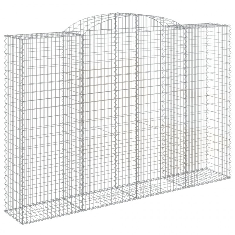 Kosze gabionowe, 3 szt, 300x50x200/220 cm, galwanizowane żelazo