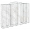 Kosze gabionowe, 3 szt, 300x50x200/220 cm, galwanizowane żelazo