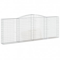 Kosze gabionowe, 6 szt, 400x30x140/160 cm, galwanizowane żelazo