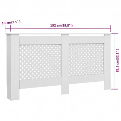 Osłony na kaloryfer, 2 szt., białe, 152x19x81,5 cm, MDF