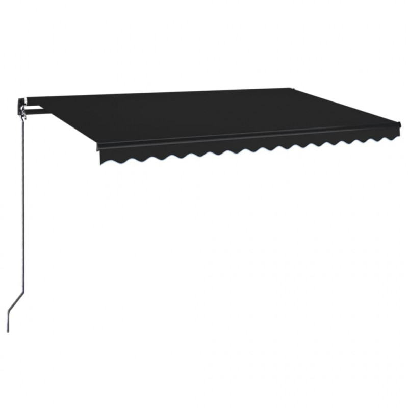 Ręcznie zwijana markiza z LED, 450x350 cm, antracytowa