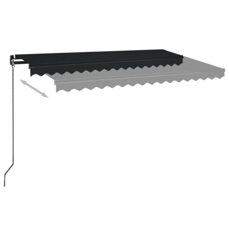 Ręcznie zwijana markiza z LED, 450x350 cm, antracytowa