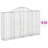 Kosze gabionowe, 18 szt, 200x30x120/140cm, galwanizowane żelazo
