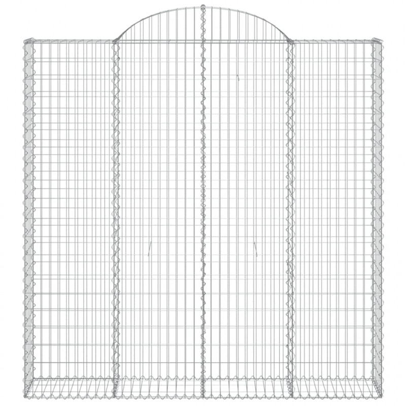 Kosze gabionowe, 7 szt, 200x30x200/220 cm, galwanizowane żelazo