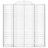Kosze gabionowe, 7 szt, 200x30x200/220 cm, galwanizowane żelazo