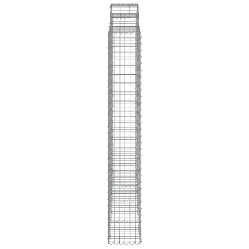 Kosze gabionowe, 7 szt, 200x30x200/220 cm, galwanizowane żelazo