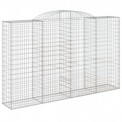 Kosze gabionowe, 13 szt, 300x50x180/200cm, galwanizowane żelazo