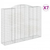 Kosze gabionowe, 7 szt, 300x50x220/240 cm, galwanizowane żelazo