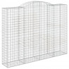 Kosze gabionowe, 7 szt, 300x50x220/240 cm, galwanizowane żelazo