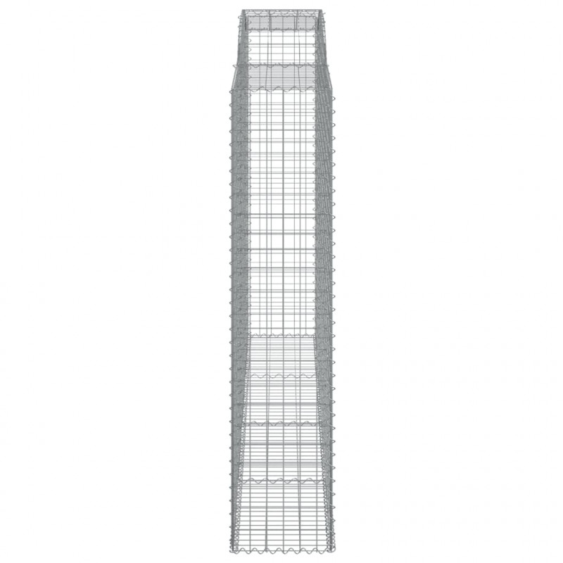 Kosze gabionowe, 7 szt, 300x50x220/240 cm, galwanizowane żelazo