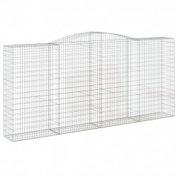 Kosze gabionowe, 6 szt, 400x50x180/200 cm, galwanizowane żelazo