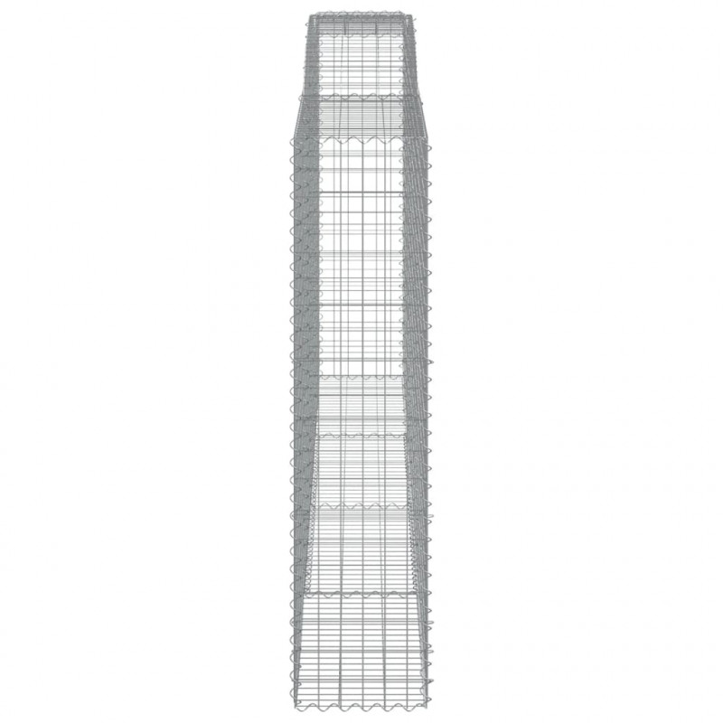 Kosze gabionowe, 6 szt, 400x50x200/220 cm, galwanizowane żelazo