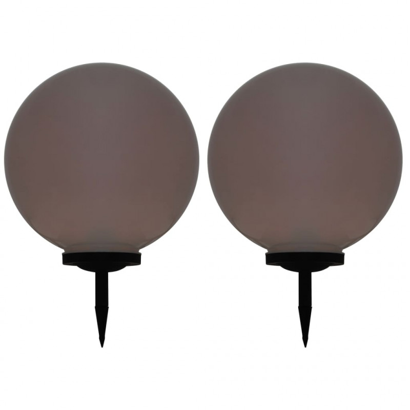 Lampy solarne do ogrodu, 2 szt., LED, kuliste, 50 cm, RGB