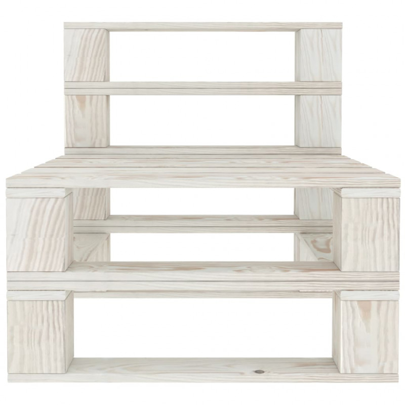 Ogrodowa sofa 3-osobowa z palet, drewniana, biała