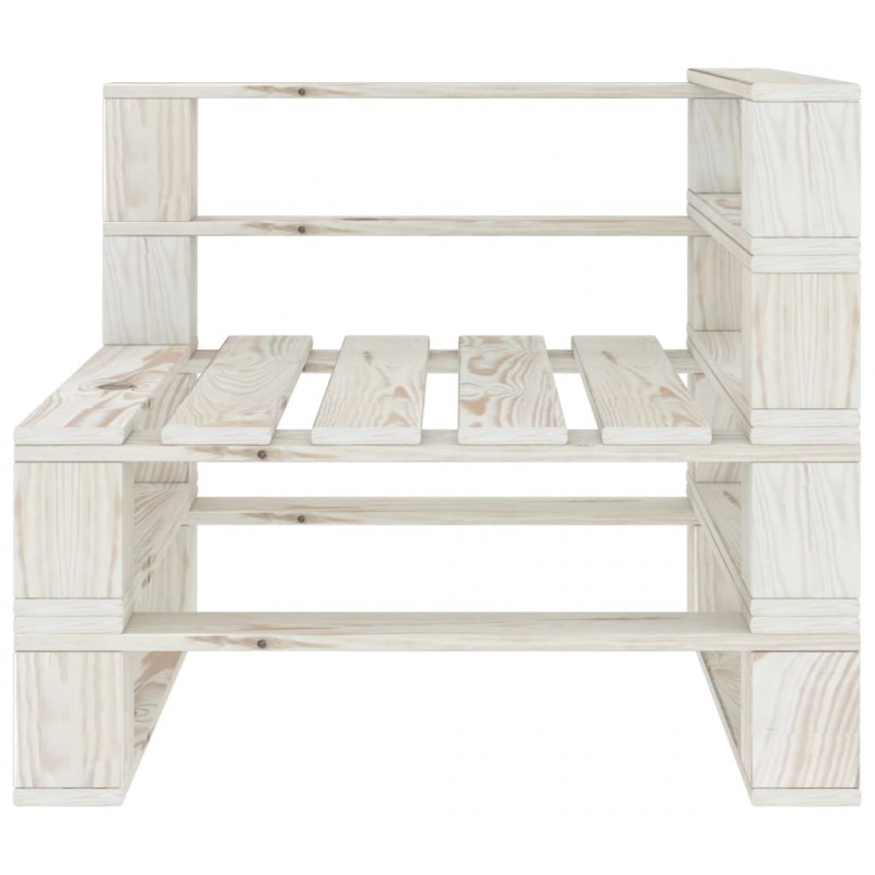 Ogrodowa sofa 3-osobowa z palet, drewniana, biała