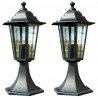 Lampy ogrodowe, 2 szt., ciemnozielone/czarne, aluminium