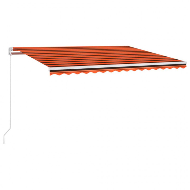 Ręcznie zwijana markiza z LED, 450x350 cm, pomarańczowo-brązowa