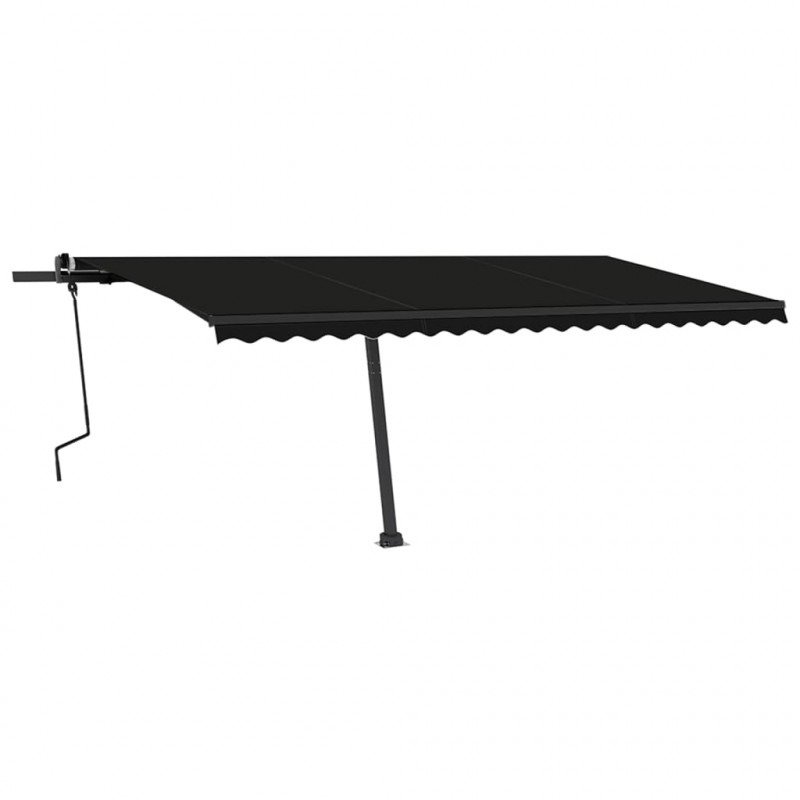 Ręcznie zwijana markiza z LED, 500x350 cm, antracytowa