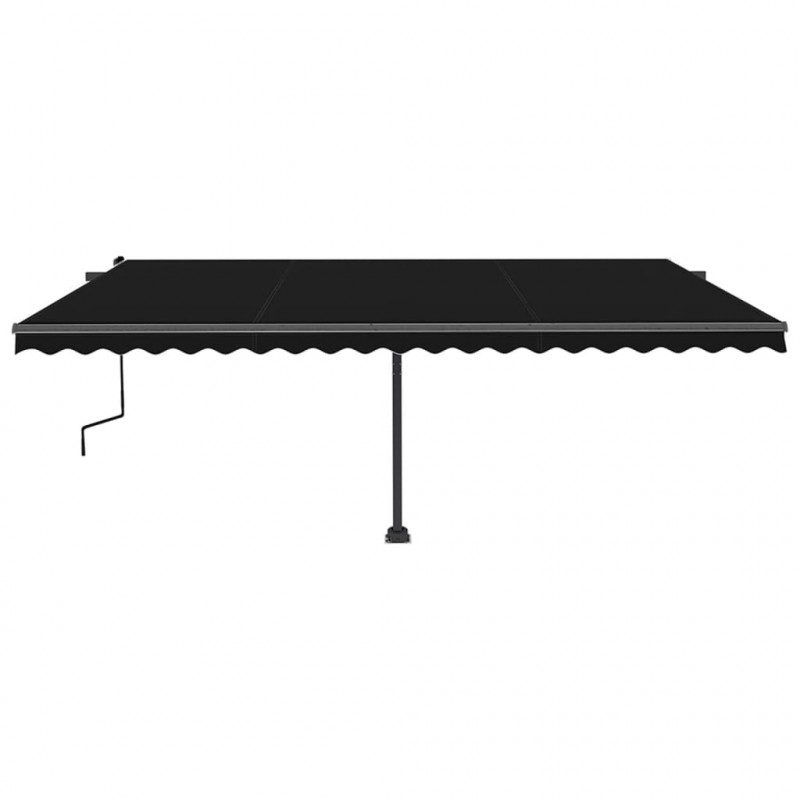 Ręcznie zwijana markiza z LED, 500x350 cm, antracytowa