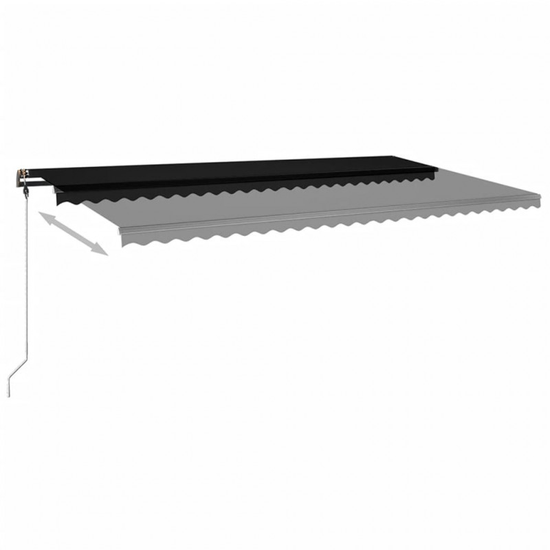 Wolnostojąca, ręcznie zwijana markiza, 600x350 cm, antracytowa