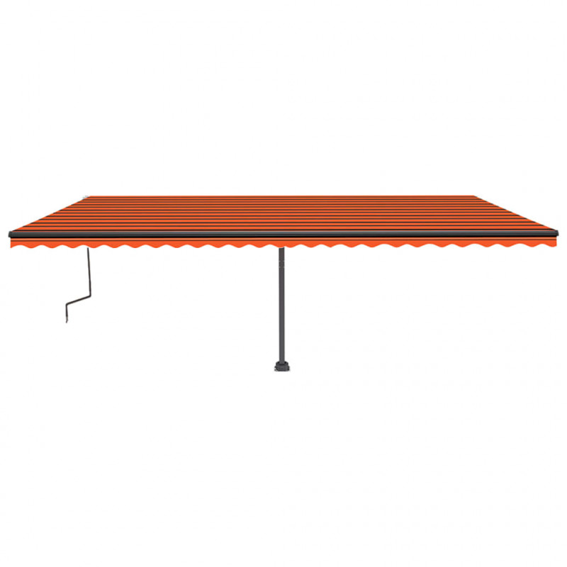 Ręcznie zwijana markiza z LED, 600x350 cm, pomarańczowo-brązowa