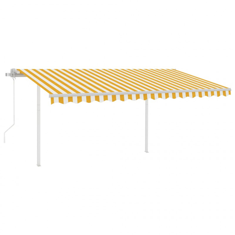 Automatycznie zwijana markiza, LED i czujnik wiatru, 4x3,5 m