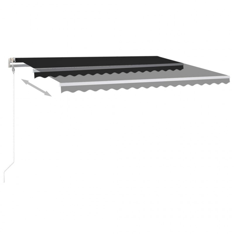 Ręcznie zwijana markiza z LED, 4,5x3,5 m, antracytowa