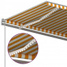 Ręcznie zwijana markiza z LED, 5x3 m, żółto-biała
