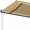 Ręcznie zwijana markiza z LED, 5x3,5 m, żółto-biała