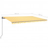 Ręcznie zwijana markiza z LED, 5x3,5 m, żółto-biała