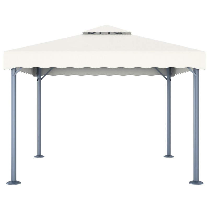 Altana ze sznurem lampek LED, 300x300 cm, kremowa, aluminium