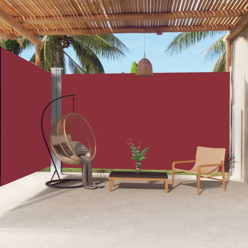 Zwijana markiza boczna, czerwona, 220x600 cm