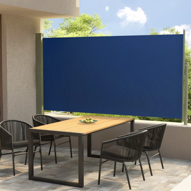 Wysuwana markiza boczna na taras, 160 x 300 cm, niebieska