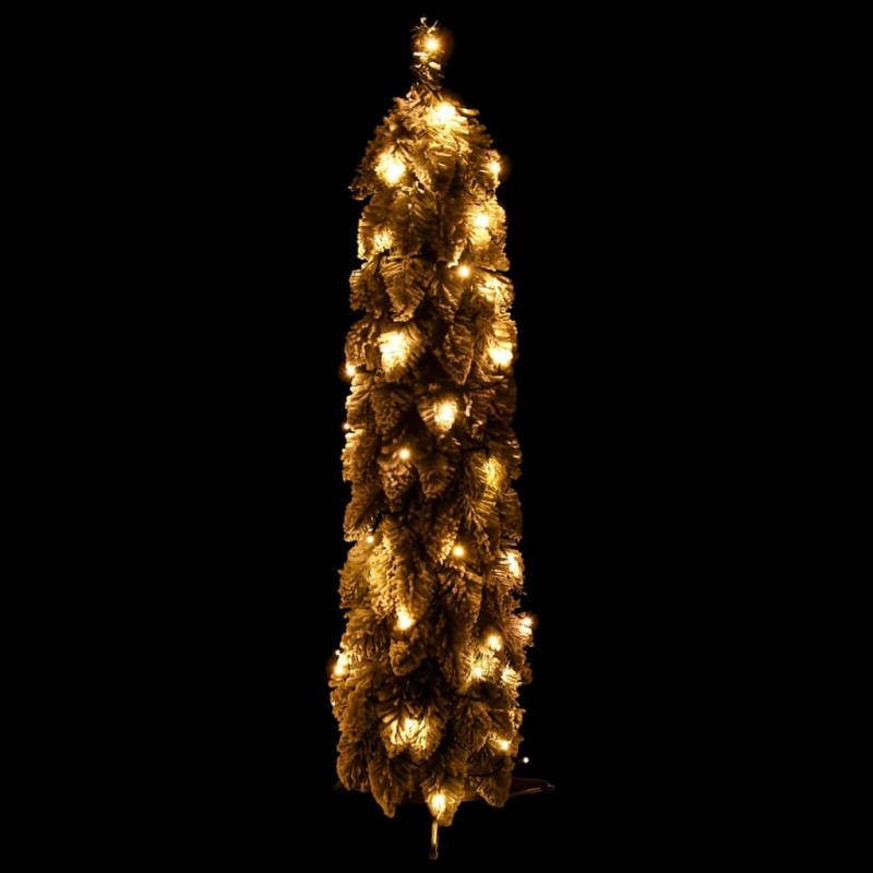 Sztuczna choinka z 45 lampkami LED, ośnieżona, 90 cm