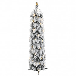Sztuczna choinka z 45 lampkami LED, ośnieżona, 90 cm