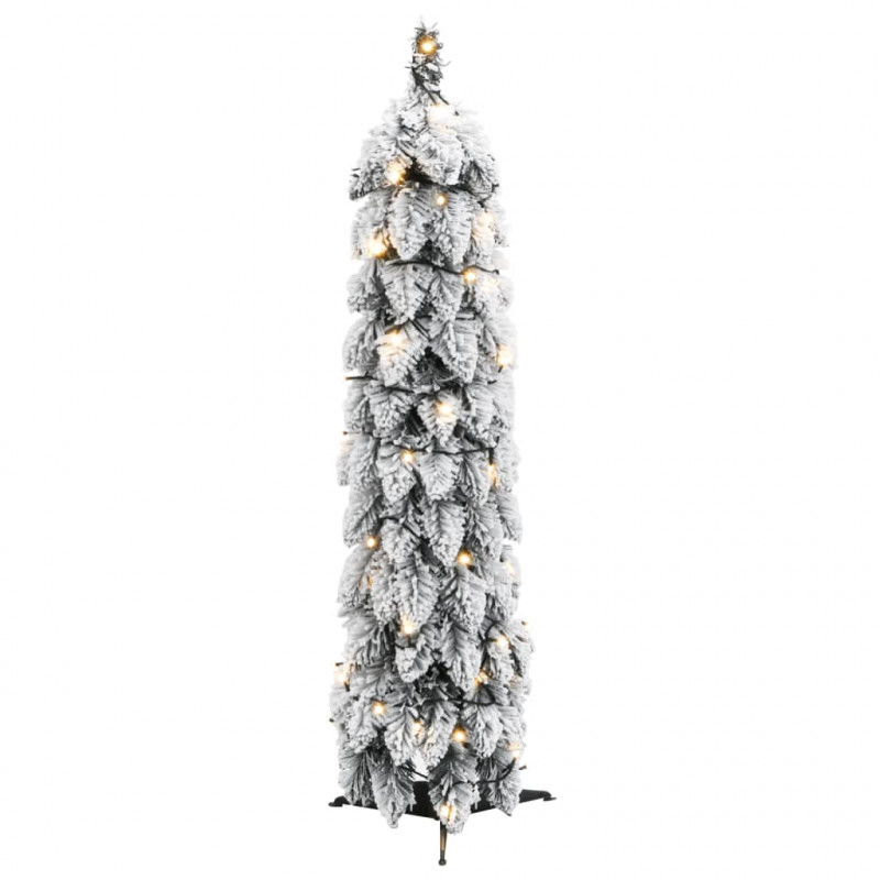 Sztuczna choinka z 45 lampkami LED, ośnieżona, 90 cm