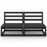 2-osobowa sofa ogrodowa, czarna, lite drewno sosnowe