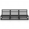 3-osobowa sofa ogrodowa, czarna, lite drewno sosnowe