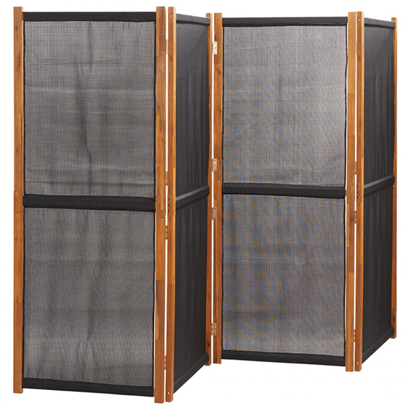 Parawan 4-panelowy, czarny, 280 x 180 cm