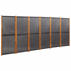 Parawan 6-panelowy, czarny, 420 x 180 cm
