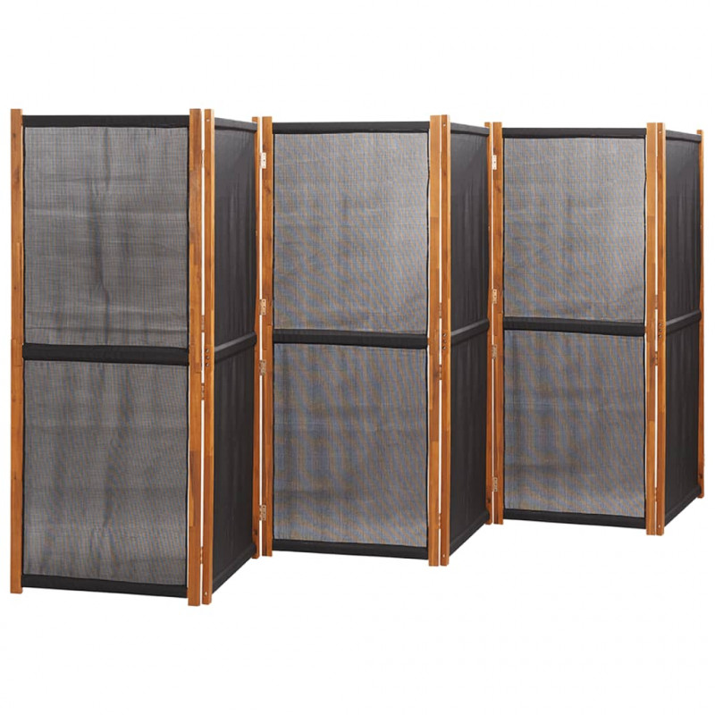 Parawan 6-panelowy, czarny, 420 x 180 cm