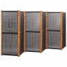 Parawan 6-panelowy, czarny, 420 x 180 cm