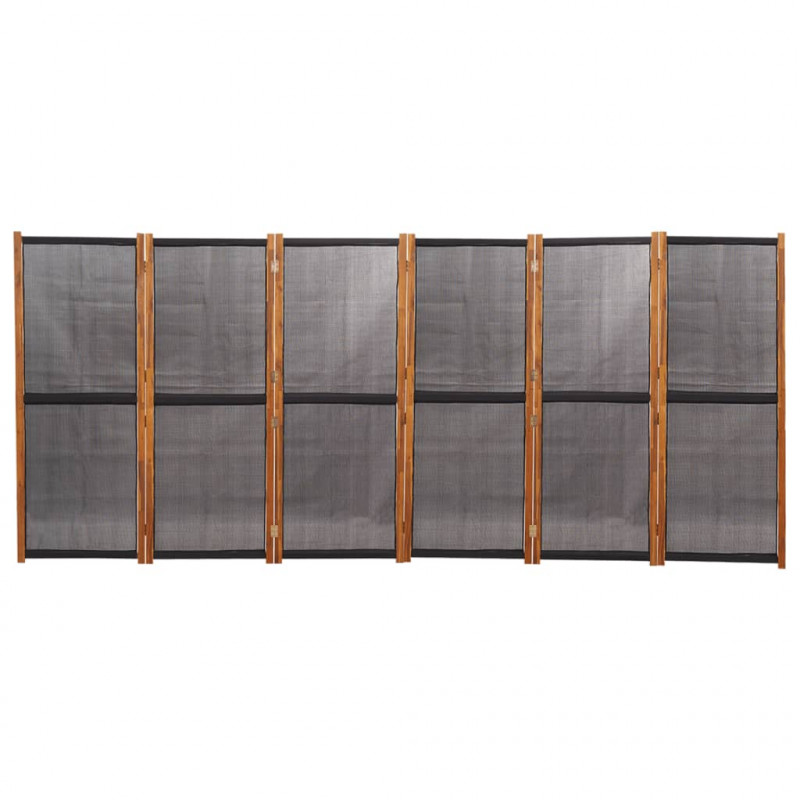 Parawan 6-panelowy, czarny, 420 x 180 cm