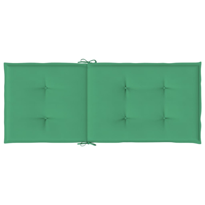 Poduszki na krzesła ogrodowe, 2 szt., zielone, 120x50x3 cm